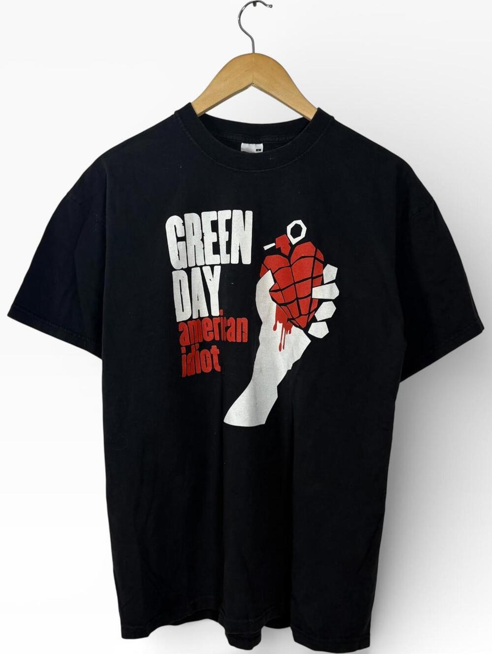 Vintage 2005 Green Day American Idiot Tour Band T-Shirt Black Tee Large Punk